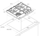 Поверхность газовая Kuppersberg FG63W белый закаленное стекло